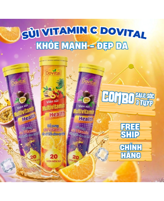 Viên Sủi MultiVitamin Health Dovital - Thực phẩm bảo vệ sức khỏe Viên sủi Multivitamin Health