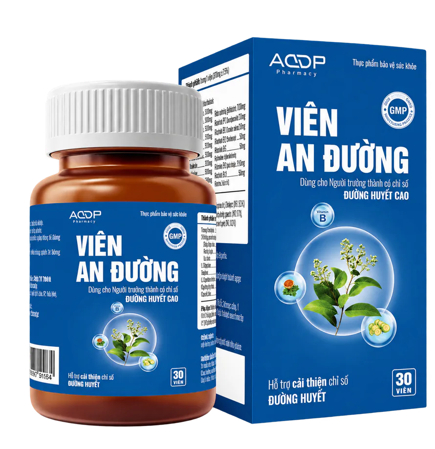 Hộp và chai Viên An Đường — thực phẩm bảo vệ sức khỏe